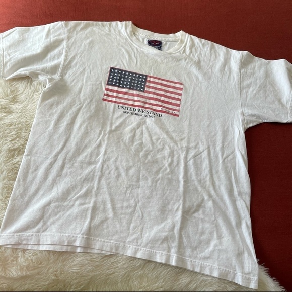 Guess Other - Y2k guess 9/11 memorial tee stained sz.L us flag
